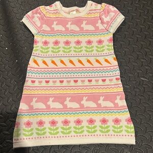 Gymboree Pink and White Bunny sweater Dress